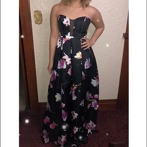 Black dress with flowers